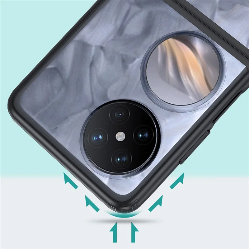 For Huawei Pocket 2 Shockproof Phone Case TPU + PC Hybrid Cover - Transparent