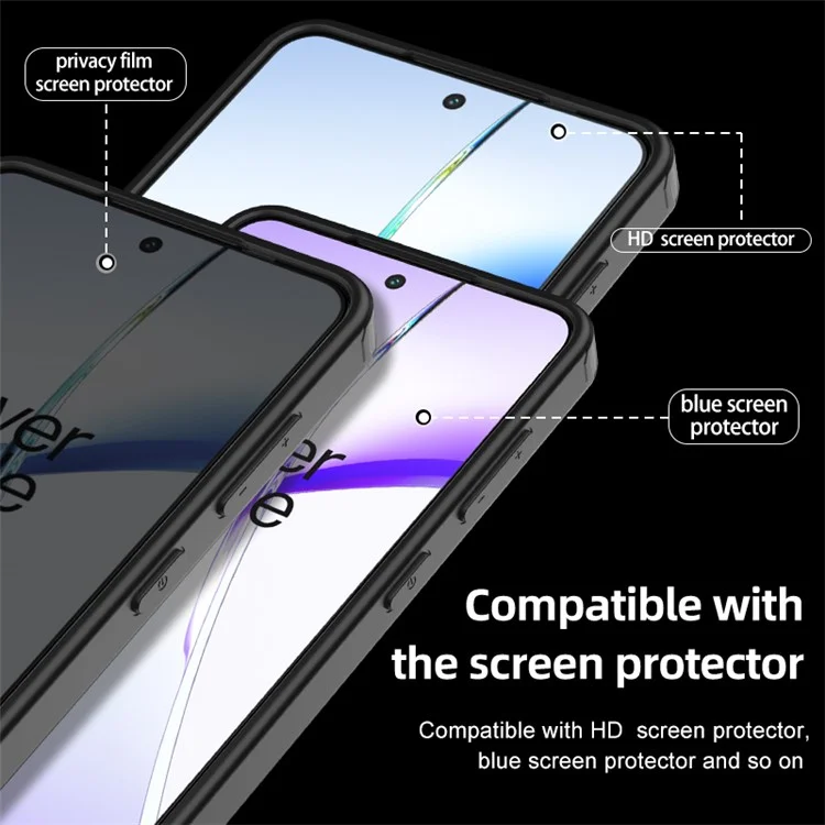 Para OnePlus Ace 3V 5G Case TPU + PC Capa Protetora de Telefone Celular à Prova de Choque - Preto