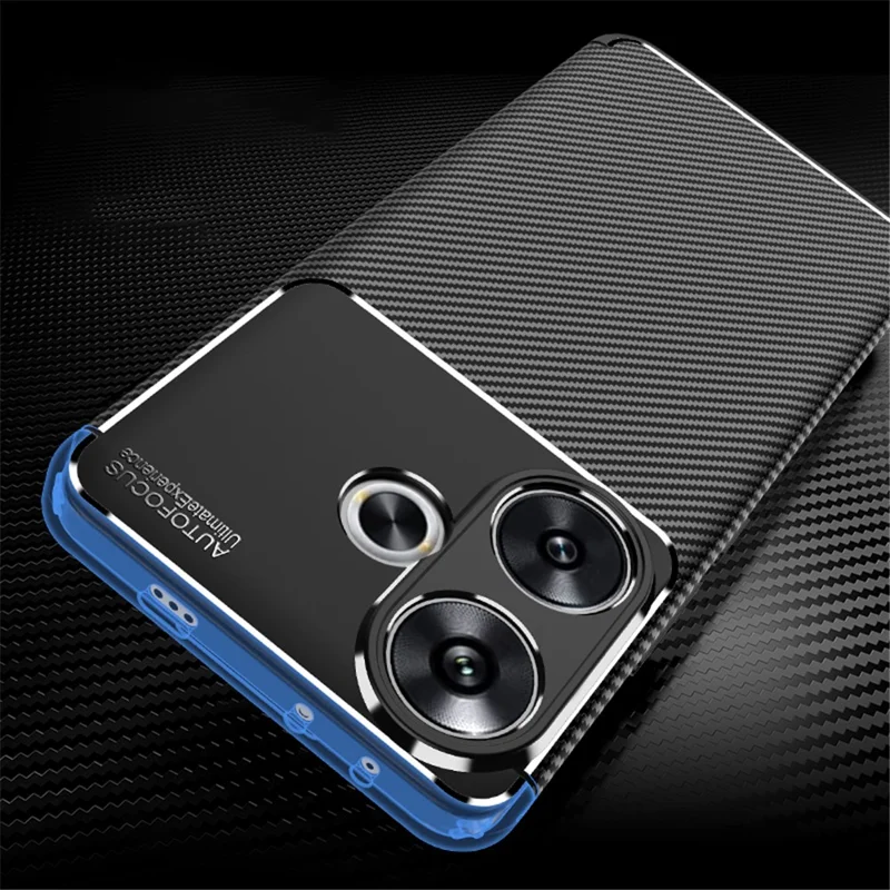 For Xiaomi Redmi Turbo 3 5G / Poco F6 5G Case TPU Carbon Fiber Texture Shock-Absorption Phone Cover