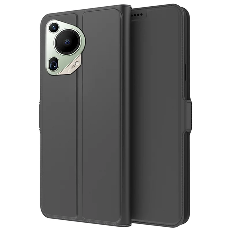 Per Huawei Pura 70 Ultra Case Card Holder PU+TPU Stand Phone Cover - Nero