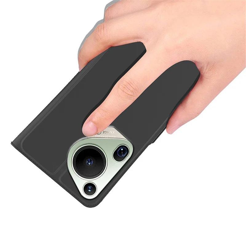 Per Huawei Pura 70 Ultra Case Card Holder PU+TPU Stand Phone Cover - Nero