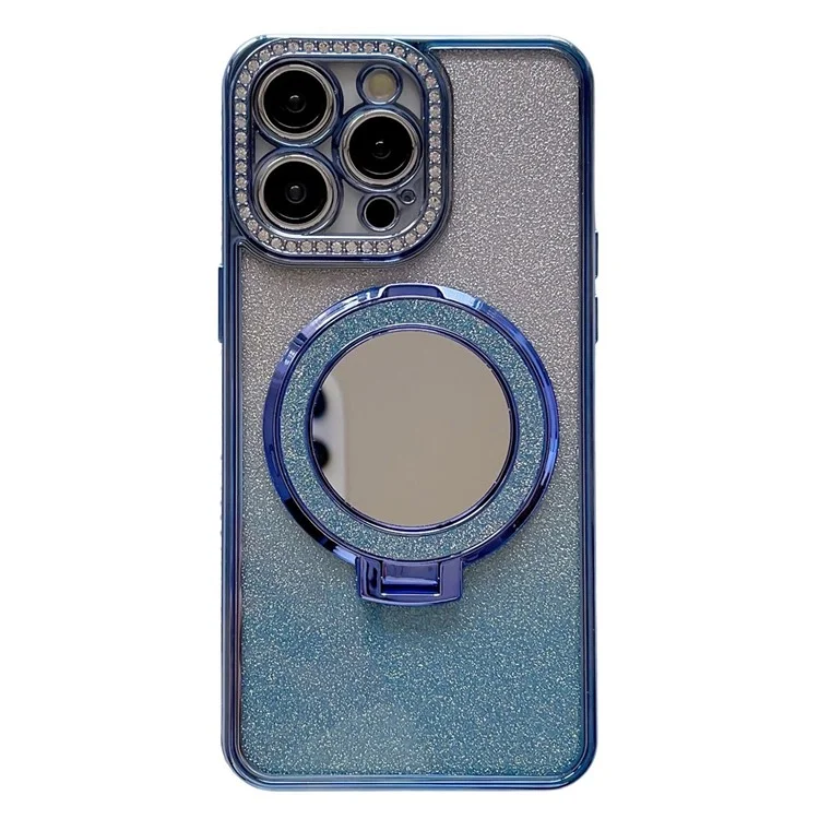 Para iPhone 13 Pro Max Wholesale Phone Cases Capa de Telefone Acrílica Magnética TPU com Suporte de PC - Azul