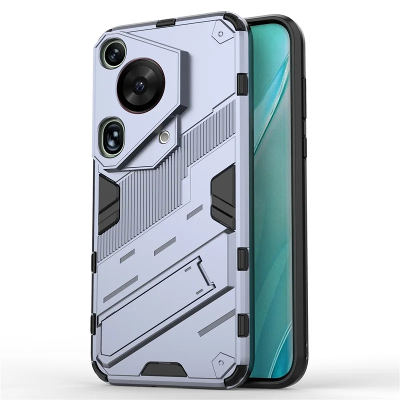 For Huawei Pura 70 Ultra Protective Case Kickstand PC+TPU Phone Cover - Grey