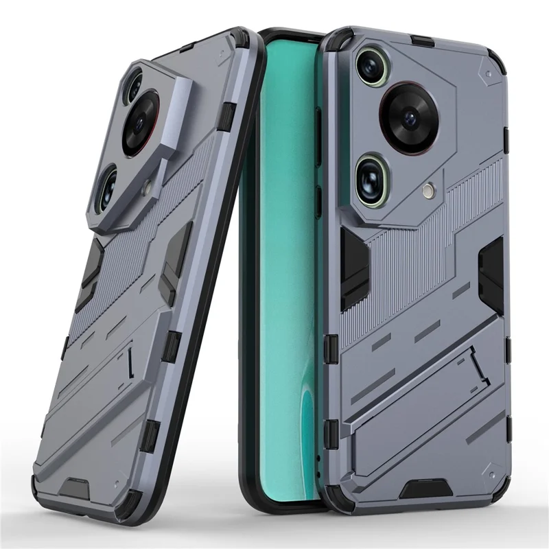 For Huawei Pura 70 Ultra Protective Case Kickstand PC+TPU Phone Cover - Grey