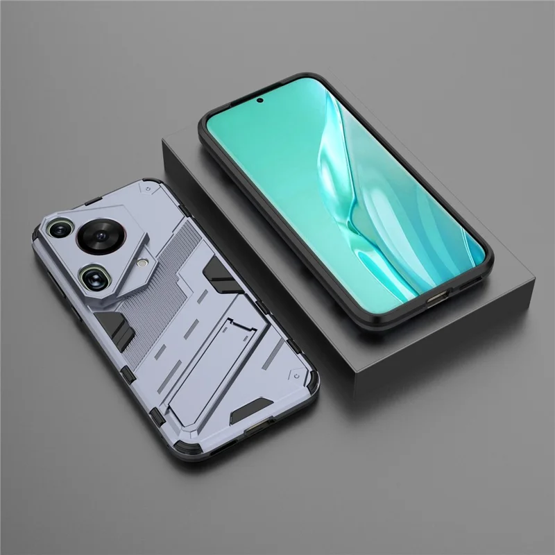 For Huawei Pura 70 Ultra Protective Case Kickstand PC+TPU Phone Cover - Grey
