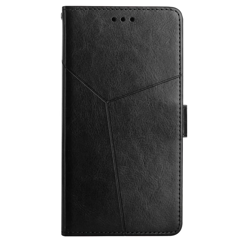 For Honor 200 Lite Case with Wrist Strap Y Shaped Lines Imprint Leather Phone Cover - Black