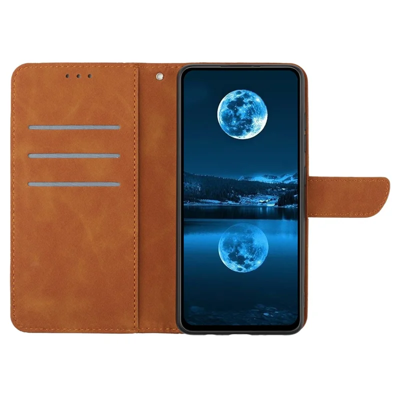 HT05 For Honor 200 Lite Case Lines Imprinted Leather Flip Magnetic Phone Cover - Marrón