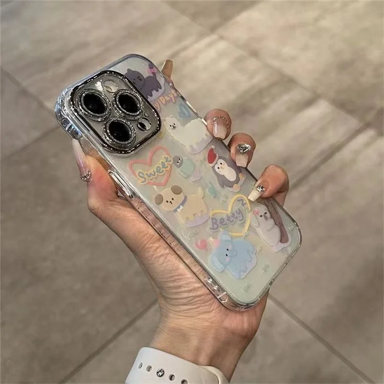 Оптовые запчасти для мобильных телефонов для iPhone 13 Pro 6.1 дюйма Чехол с мультяшным рисунком Тонкий ПК + чехол TPU