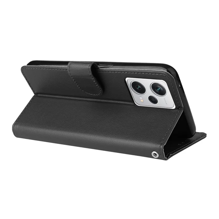 Para Xiaomi Redmi Note 12 Pro+ 5G Leather Case Full Protection Wallet Phone Cover - Preto