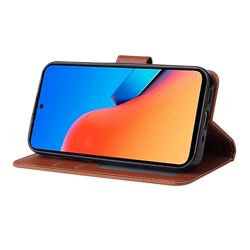 For Xiaomi Redmi 12 4G / 12 5G (Global) Case Anti-Scratch PU Leather Wallet Phone Cover - Brown