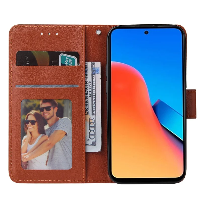 For Xiaomi Redmi 12 4G / 12 5G (Global) Case Anti-Scratch PU Leather Wallet Phone Cover - Brown