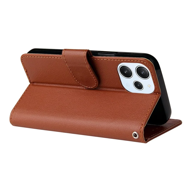 For Xiaomi Redmi 12 4G / 12 5G (Global) Case Anti-Scratch PU Leather Wallet Phone Cover - Brown