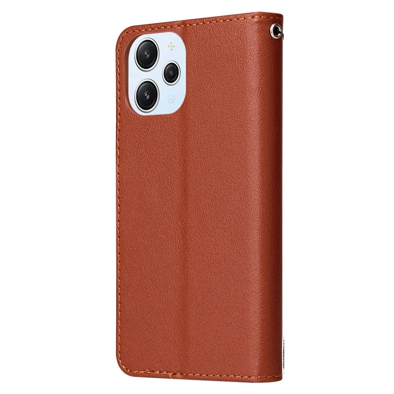 For Xiaomi Redmi 12 4G / 12 5G (Global) Case Anti-Scratch PU Leather Wallet Phone Cover - Brown