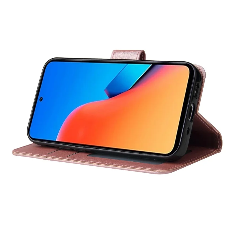 For Xiaomi Redmi 12 4G / 12 5G (Global) Case Anti-Scratch PU Leather Wallet Phone Cover - Rose Gold