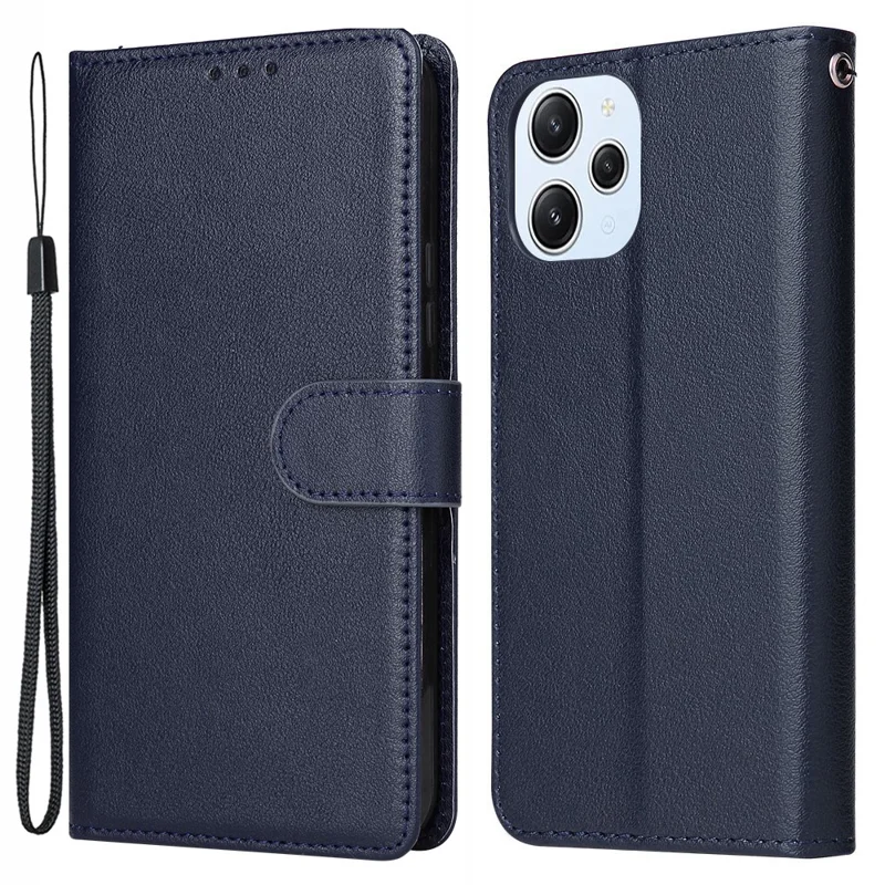 For Xiaomi Redmi 12 4G / 12 5G (Global) Case Anti-Scratch PU Leather Wallet Phone Cover - Blue