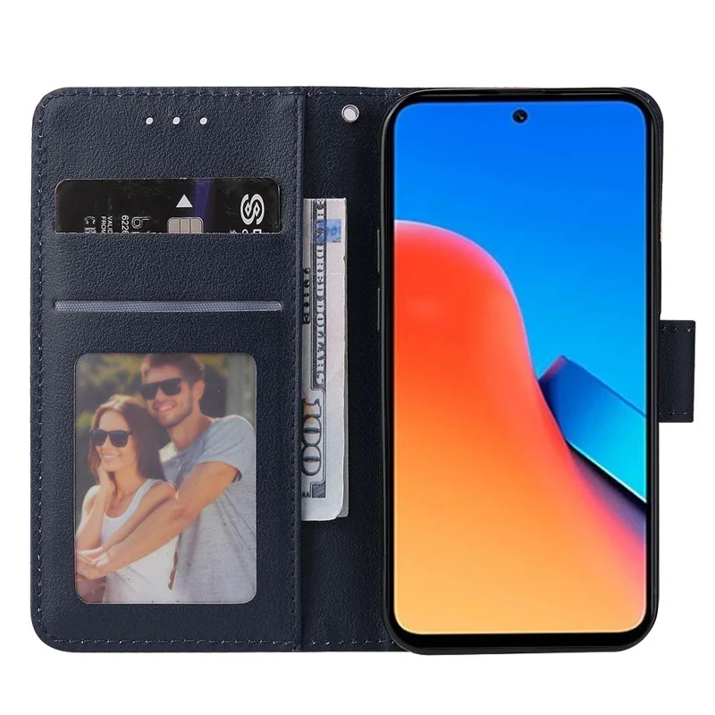 For Xiaomi Redmi 12 4G / 12 5G (Global) Case Anti-Scratch PU Leather Wallet Phone Cover - Blue