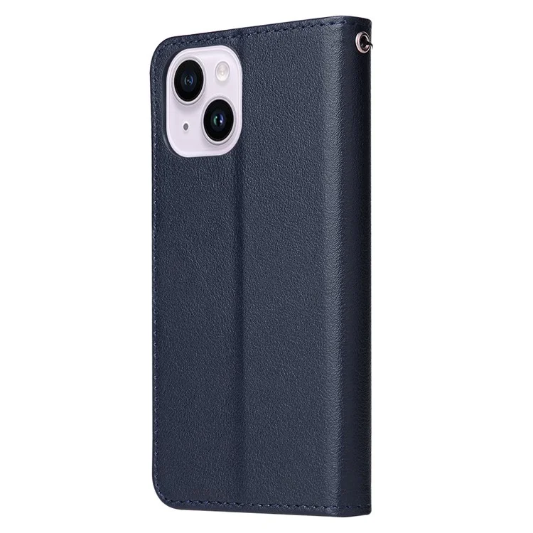 For iPhone 14 Plus Leather Case Wallet Stand Mobile Phone Cover Wholesale - Blue