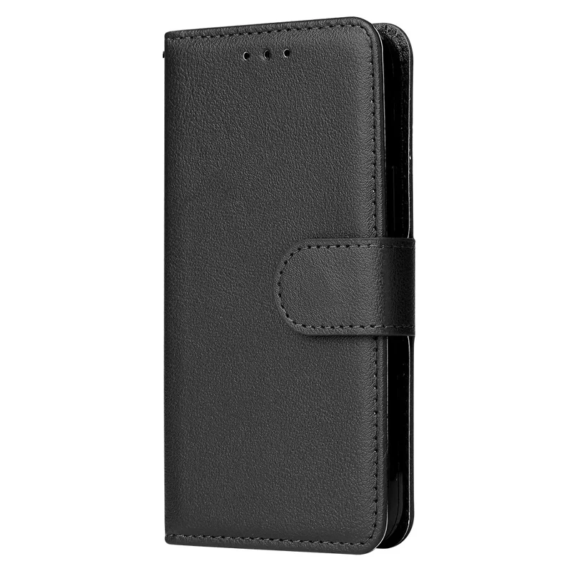 For iPhone 14 Protective Case Anti-Drop PU Leather Wallet Phone Cover - Black
