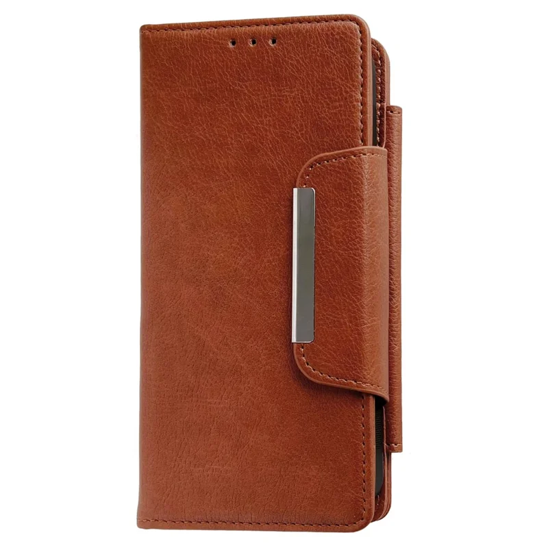 For iPhone 13 Pro Max 6.7 inch Case Detachable Wallet PU Leather+TPU Phone Cover - Brown