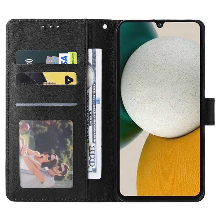 For Samsung Galaxy A34 5G Leather Phone Case with Wallet Mobile Accessories Wholesale - Black