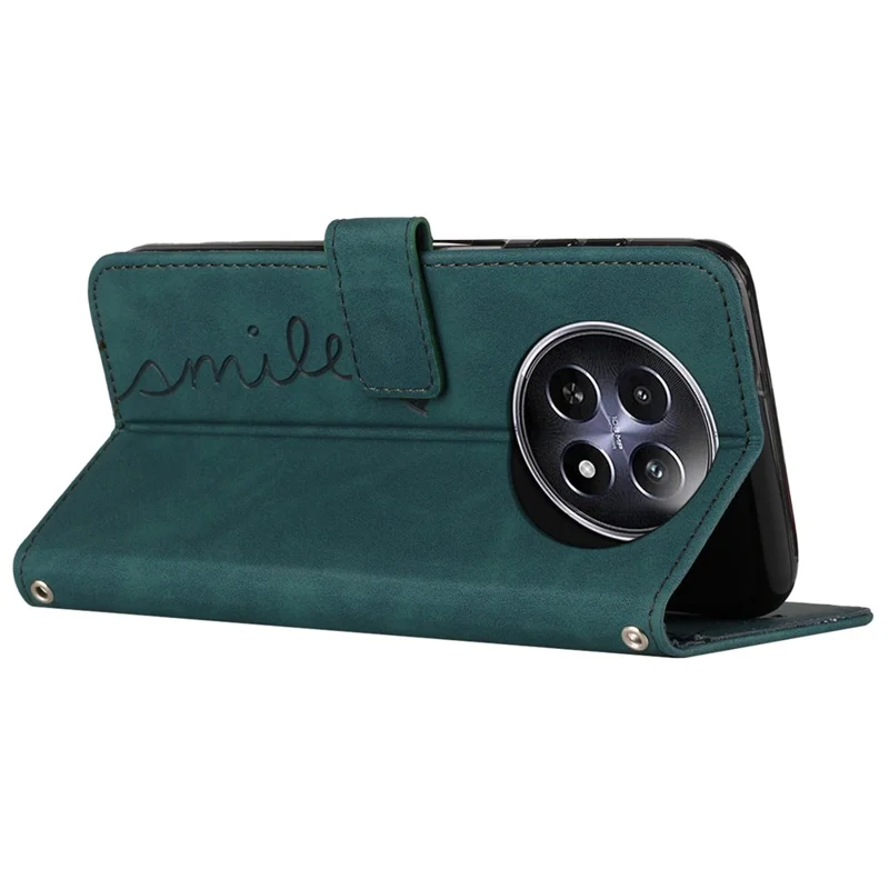 Phone Cases for Realme 12 5G Anti-Scratch PU Leather Imprinted Phone Stand Cover - Green