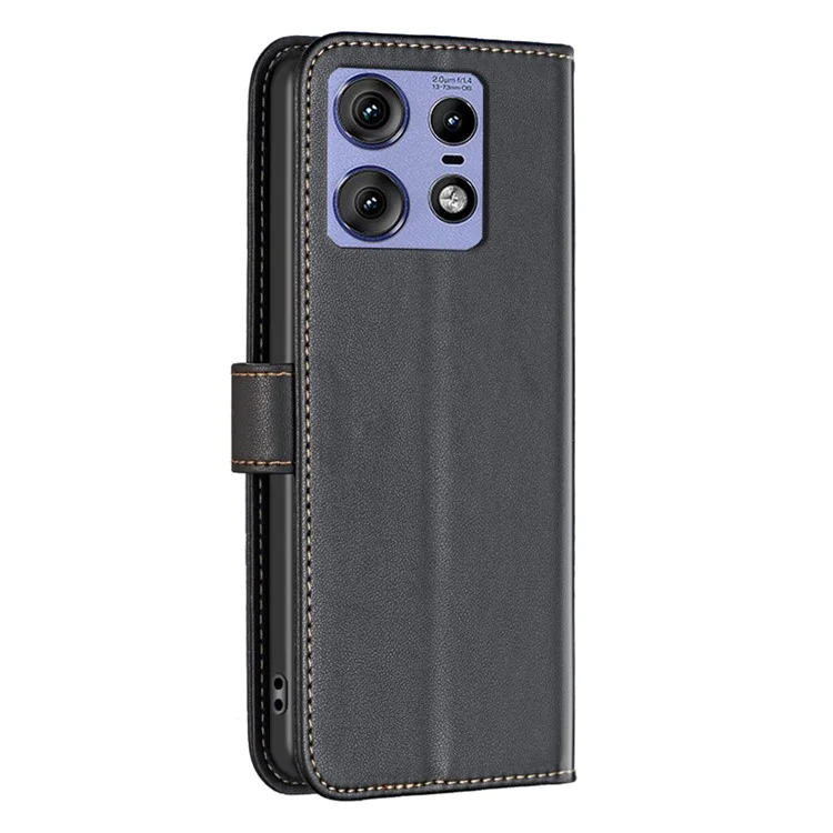 BINFEN COLOR BF17 Per Motorola Edge 50 Pro 5G Custodia Wallet in Pelle Resistente alle Cadute - Nero