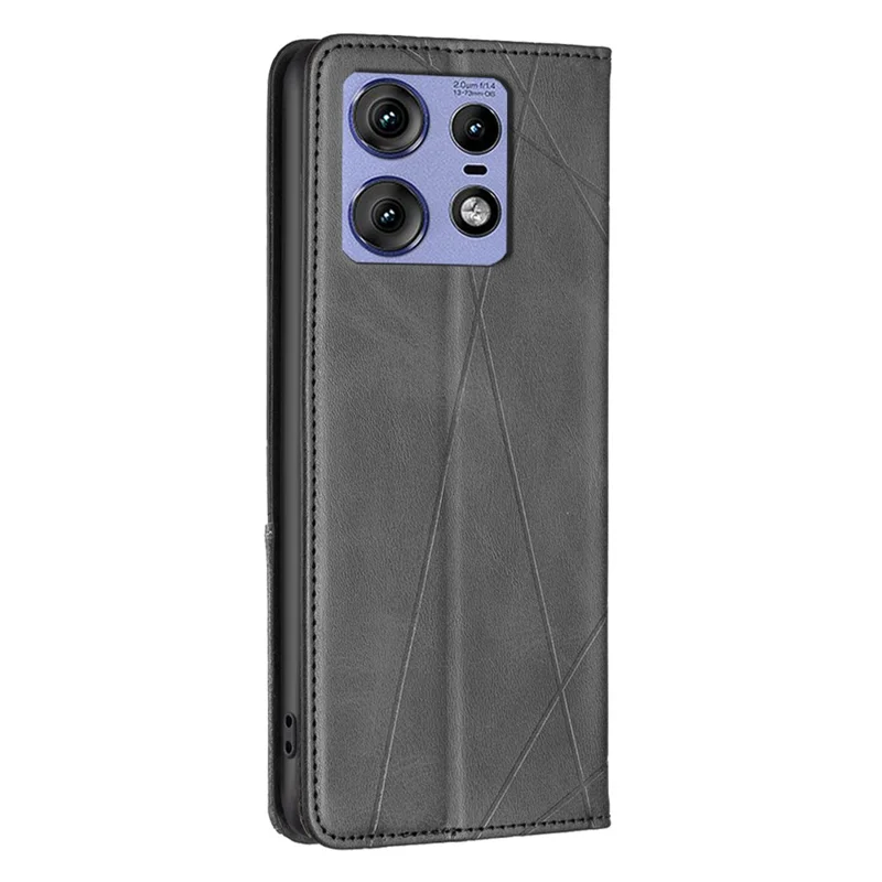 Para Motorola Edge 50 Pro 5G Funda Piel PU Cubierta Teléfono Ranuras Tarjetas - Negro