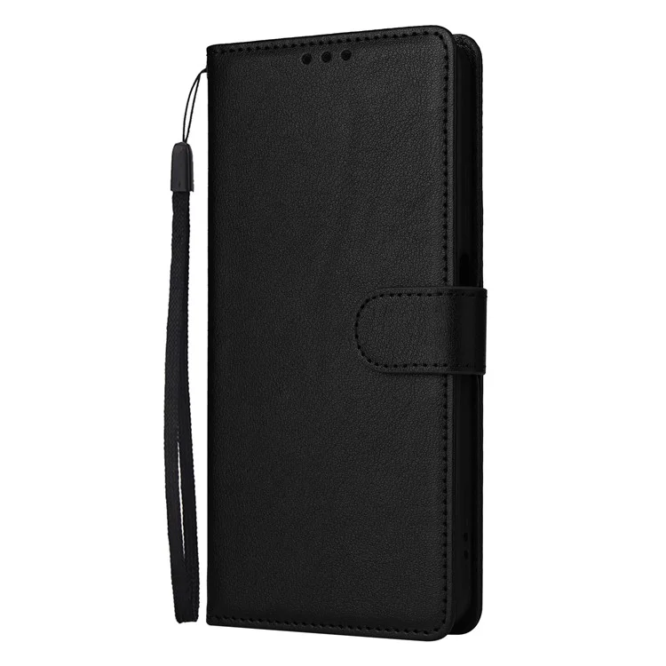 Per Realme 10 Pro+ 5G Case Custodia in pelle PU con supporto per visione / 3 porta carte - Nero