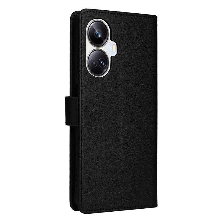 Per Realme 10 Pro+ 5G Case Custodia in pelle PU con supporto per visione / 3 porta carte - Nero