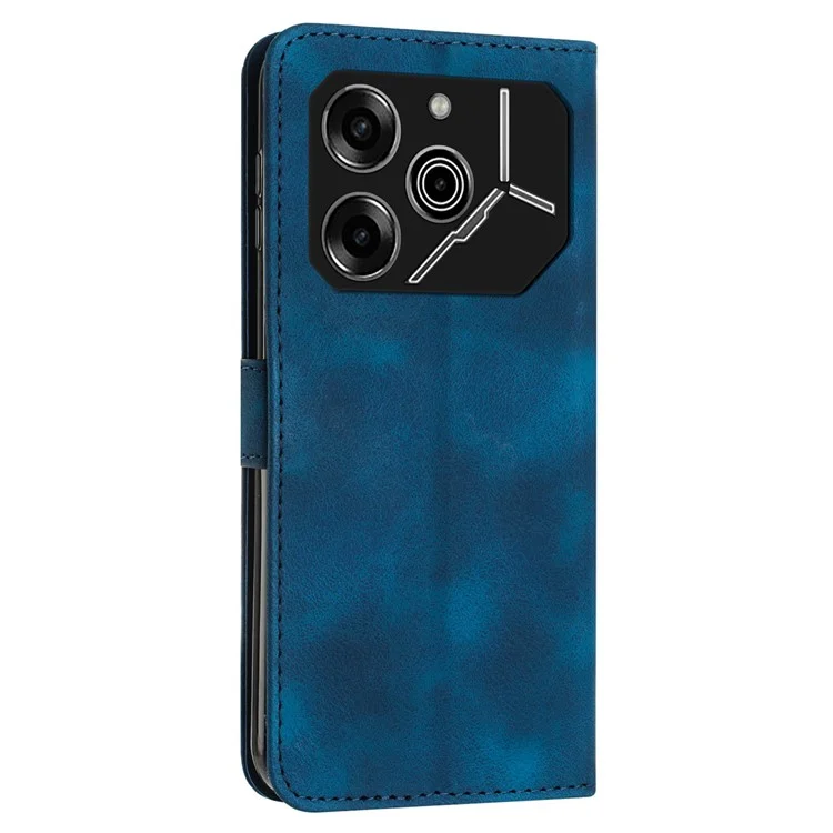 For TECNO Pova 6 Pro 5G LI9 Case Triangle Imprinted PU Leather Wallet Smartphone Cover - Sapphire