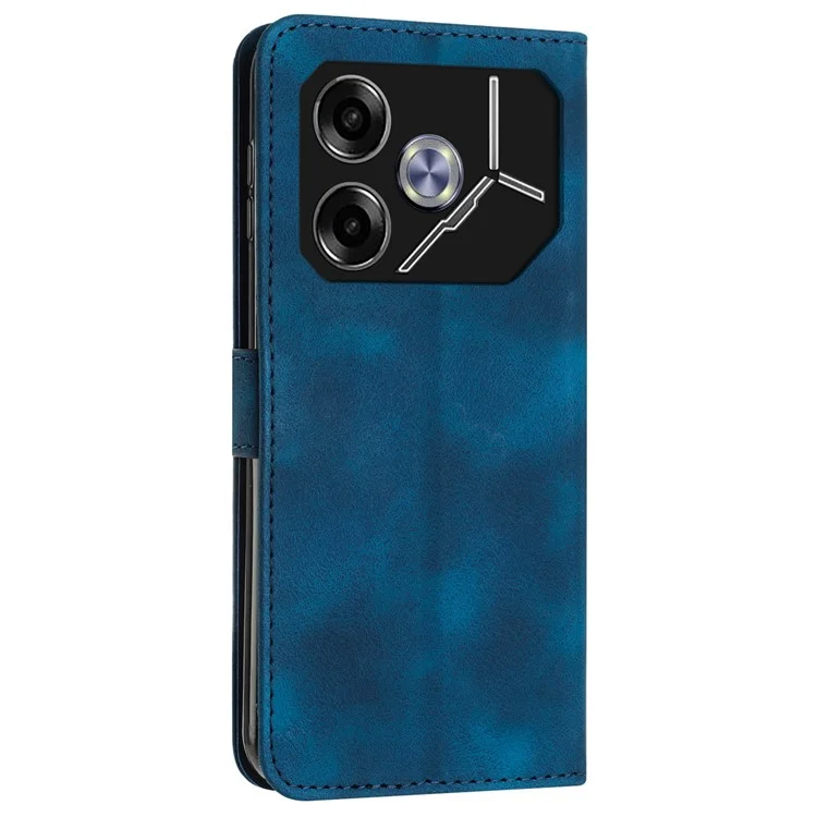 For TECNO Pova 6 5G Shockproof Case Wallet Triangle Imprinted Phone Cover - Sapphire