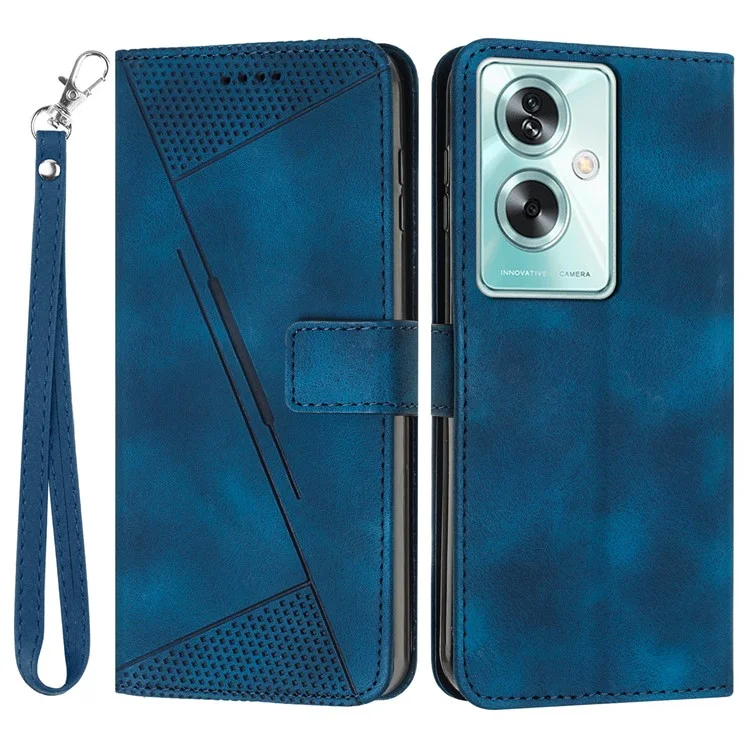 For OnePlus Nord N30 SE 5G / Oppo A79 5G / A2 5G Wallet Phone Stand Cover Anti-Scratch Phone Shell Case - Sapphire