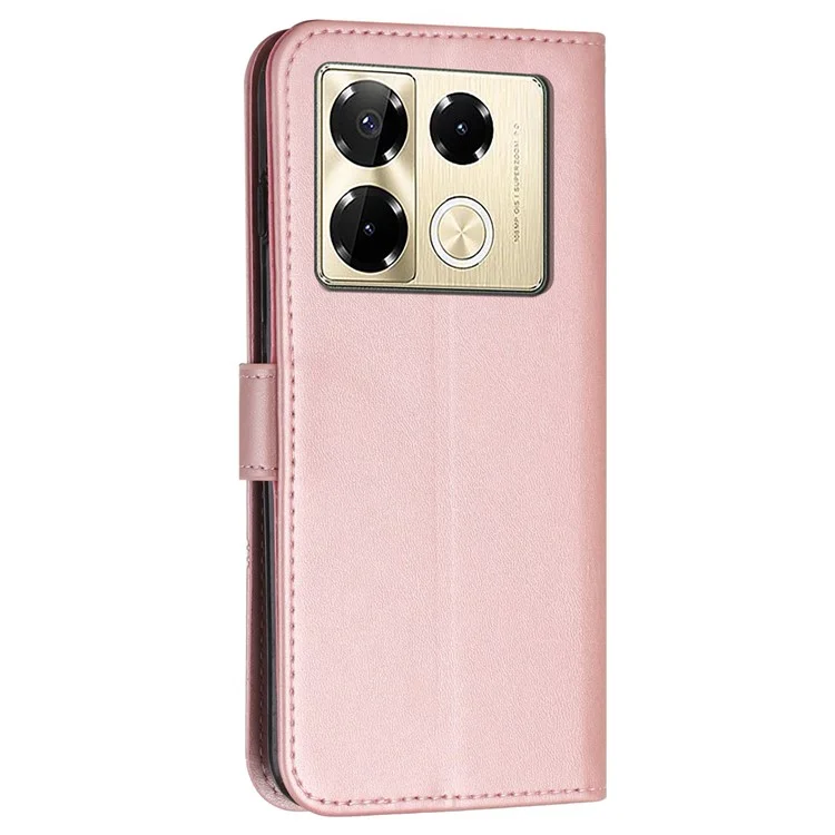 For Infinix Note 40 Pro 4G / 40 Pro 5G / 40 Pro+ Case PU Leather Calf Texture Mobile Phone Cover - Rose Gold