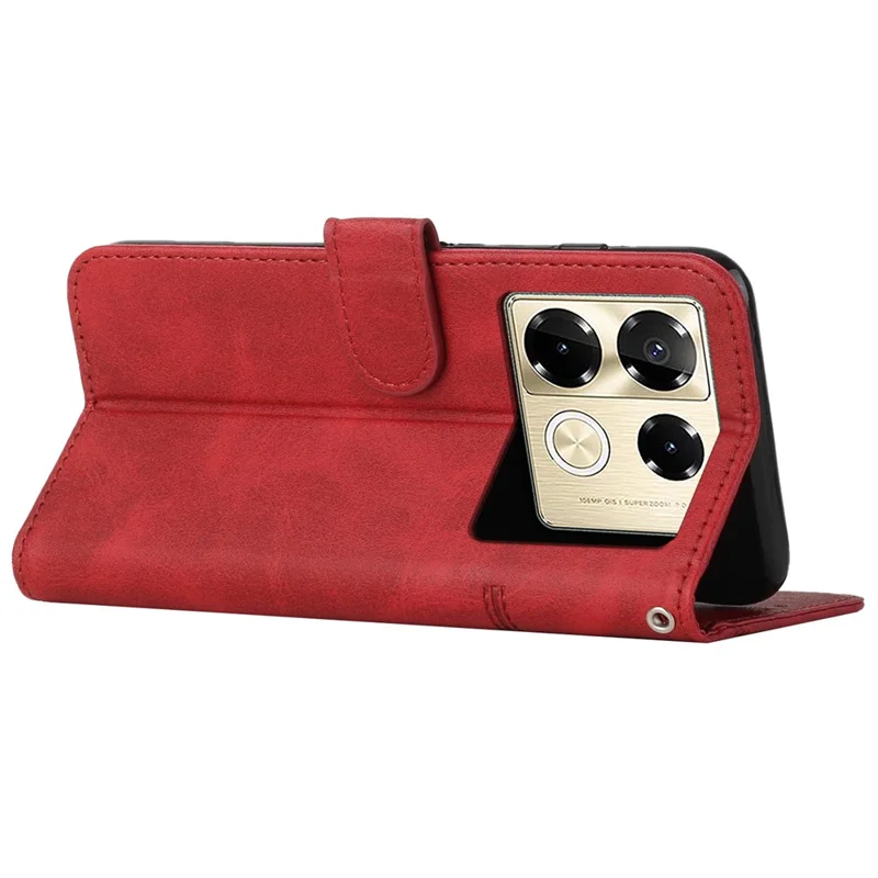 For Infinix Note 40 Pro 4G / 40 Pro 5G / 40 Pro+ Case PU Leather Calf Texture Mobile Phone Cover - Red