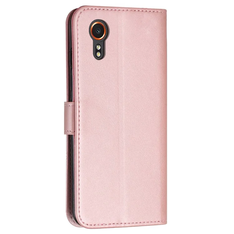 Wholesale PU Leather Cases for Samsung Galaxy Xcover7 Phone Stand Cover All-Round Protection Phone Shell - Rose Gold