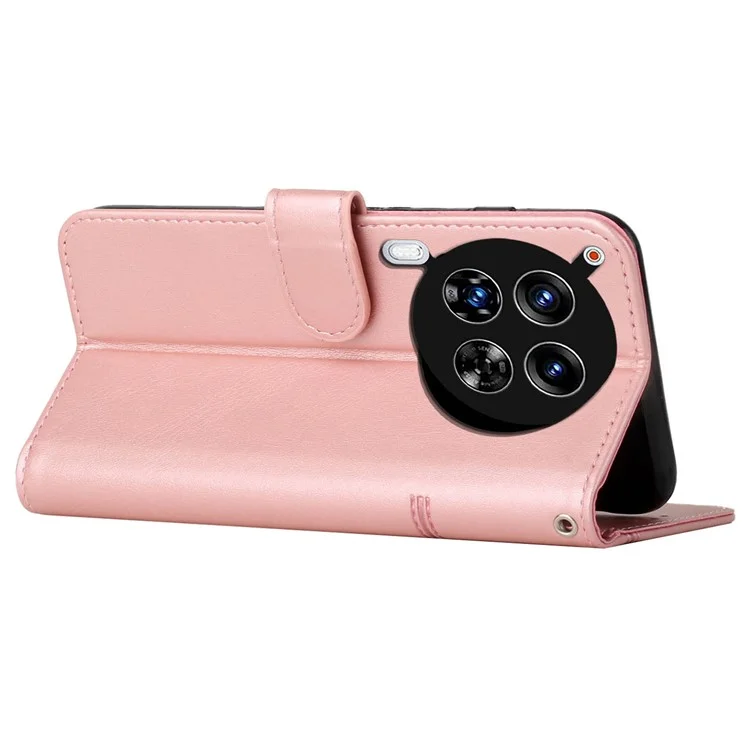 Für TECNO Camon 30 Premier 5G CL9 Fallstands-Design Leder Vollverkleidetes Handyhülle - Roségold