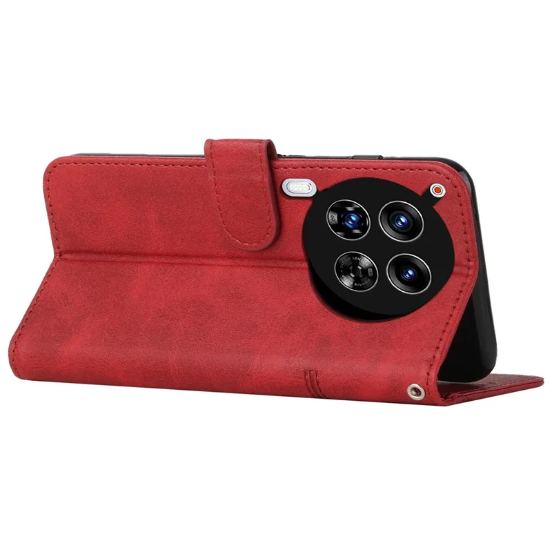 For TECNO Camon 30 Premier 5G CL9 Case Stand Design Leather Full Wrapped Phone Cover - Red