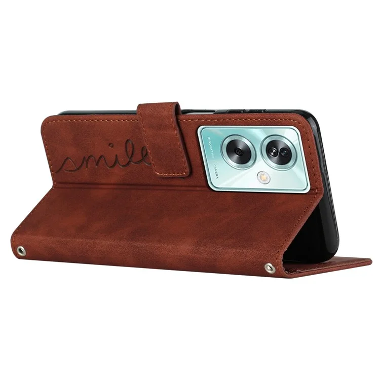 For Oppo A79 5G / A2 5G / OnePlus Nord N30 SE 5G Phone Case Anti-fall PU Leather Stand Shell - Brown