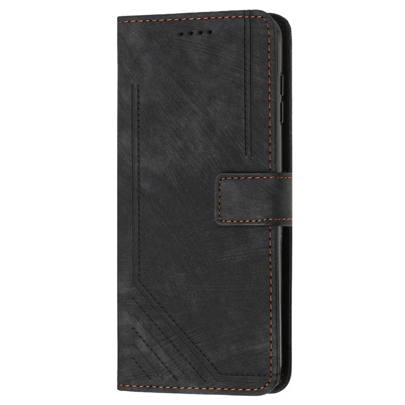 لـ TECNO Pova 6 Pro 5G / Li 9 جملة غطاء هاتف بطبعة خطوط من جلد PU محفظة - أسود