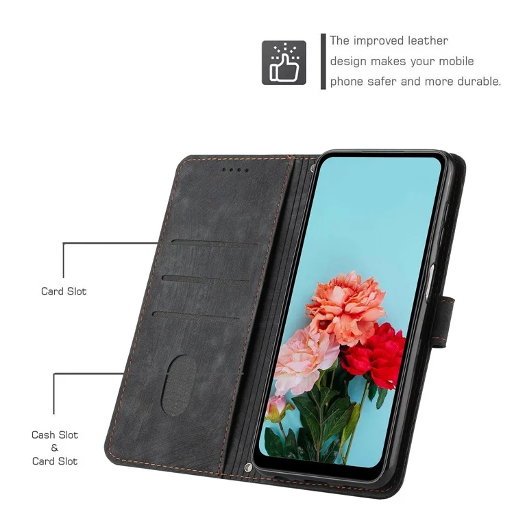 Per TECNO Camon 30 Premier 5G CL9 Case Lines Imprinted Leather Phone Protective Cover - Nero