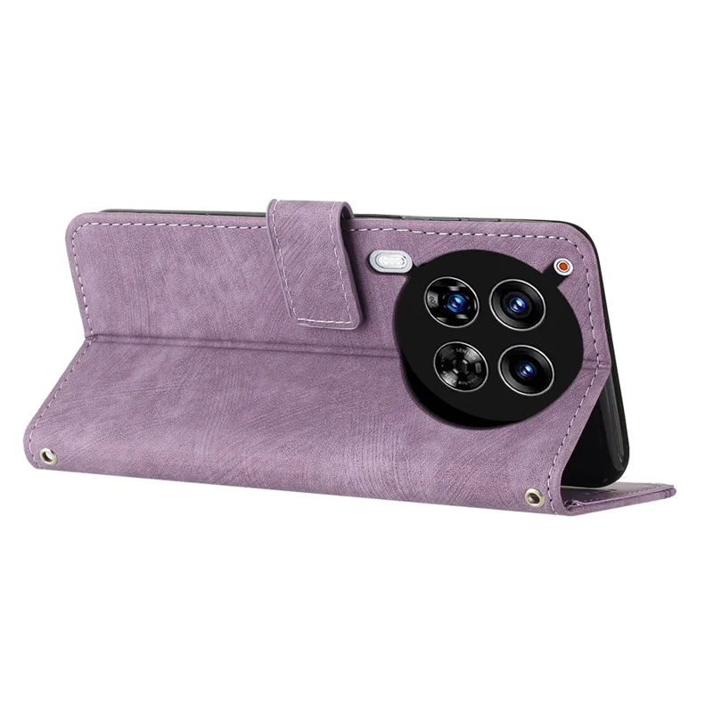 For TECNO Camon 30 Premier 5G CL9 Case Lines Imprinted Leather Phone Protective Cover - Purple