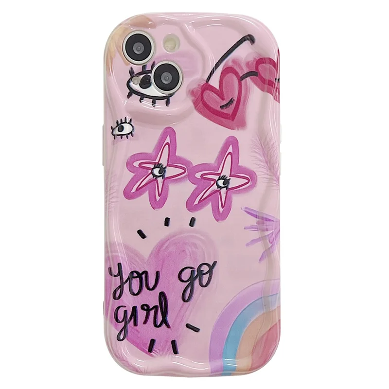 For iPhone 14 Back Case Soft TPU Pattern Printing Back Phone Cover - Eye Graffiti