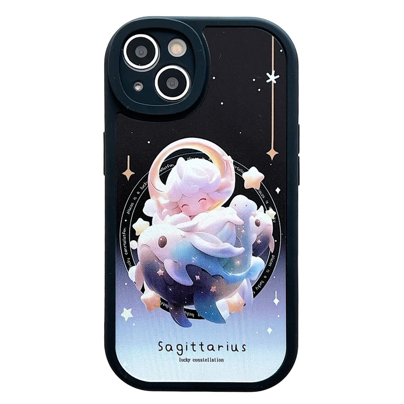 For iPhone 14 Case Soft TPU Pattern Printed Round Edge Phone Cover - Sagittarius