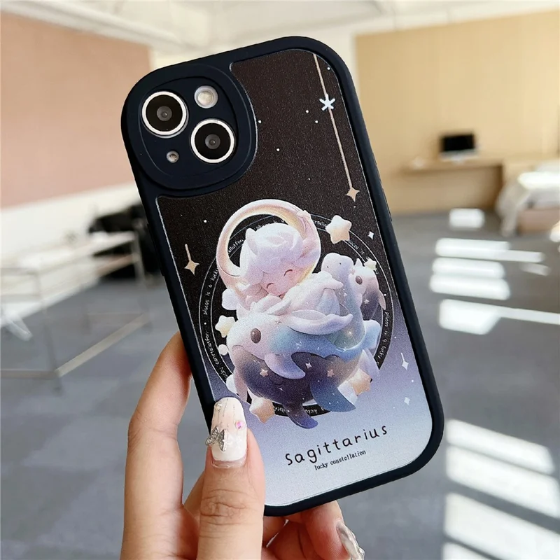 For iPhone 14 Case Soft TPU Pattern Printed Round Edge Phone Cover - Sagittarius