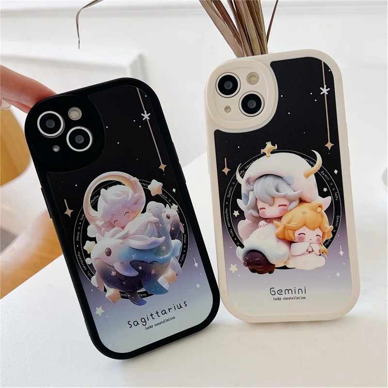 For iPhone 14 Case Soft TPU Pattern Printed Round Edge Phone Cover - Sagittarius