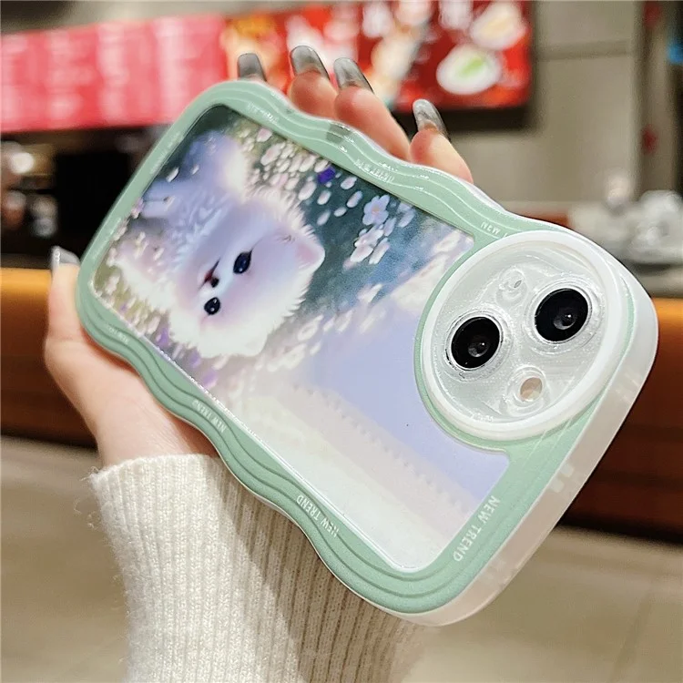 Für iPhone 13 Case Wave Shape Edge Anti-Scratch Phone Protector - Hund