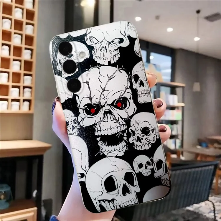 Для Samsung Galaxy S24+ Case Мягкий TPU с узором Printed Phone Cover - Skull