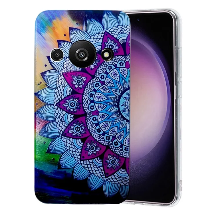 Für Xiaomi Redmi A3 4G / Poco C61 4G Handyhülle Muster Bedrucken Soft TPU Rückseite - Mandala Blume