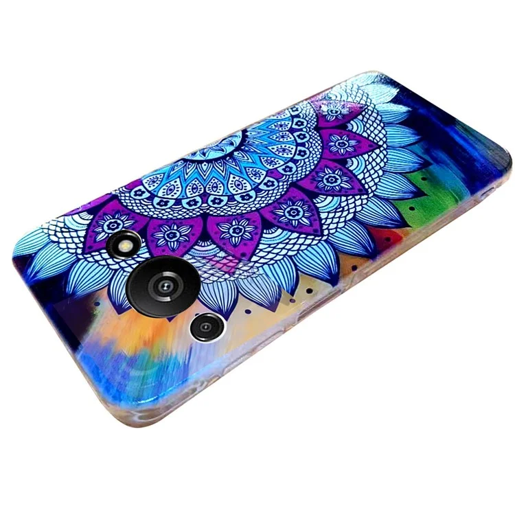 Für Xiaomi Redmi A3 4G / Poco C61 4G Handyhülle Muster Bedrucken Soft TPU Rückseite - Mandala Blume