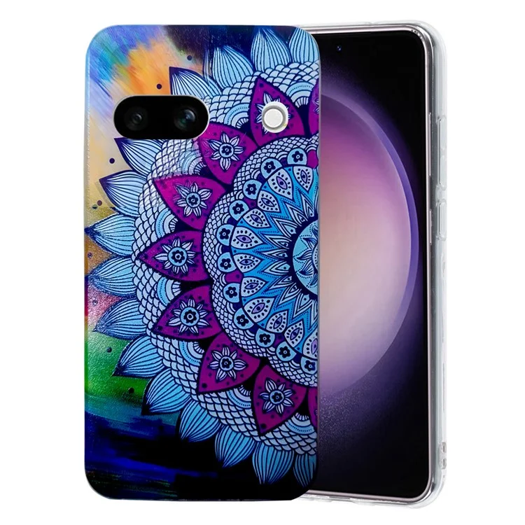 Para Google Pixel 8a Wholesale Case Pattern Printing Soft TPU Phone Cover - Mandala Flower